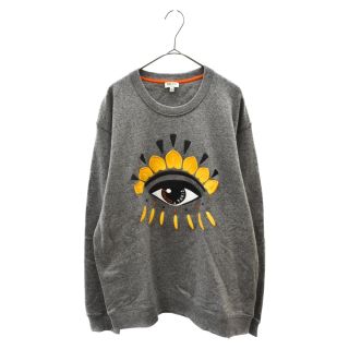 ケンゾー(KENZO)のKENZO ケンゾー Eye Sweatshirt フロント刺繍デザインクルーネックスウェットトレーナー グレー F765SW0554XC(スウェット)