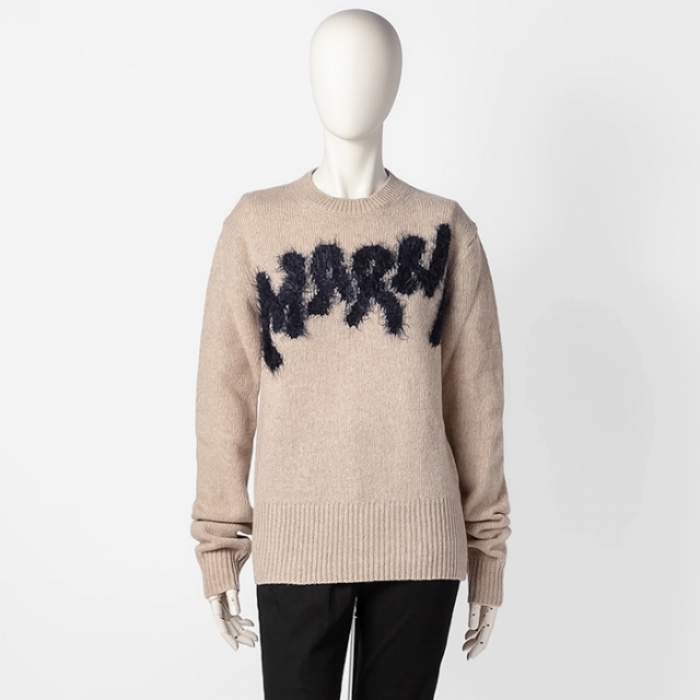 マルニ ロゴ ニット ウール グレー イエロー MARNI セーターTRMShop