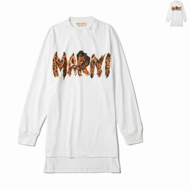 マルニMARNI品番MARNI ロングTシャツ キャット プリント ビッグロゴ スウェット