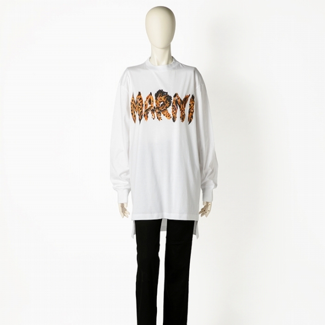 Marni(マルニ)のMARNI ロングTシャツ キャット プリント ビッグロゴ スウェット レディースのトップス(Tシャツ(半袖/袖なし))の商品写真