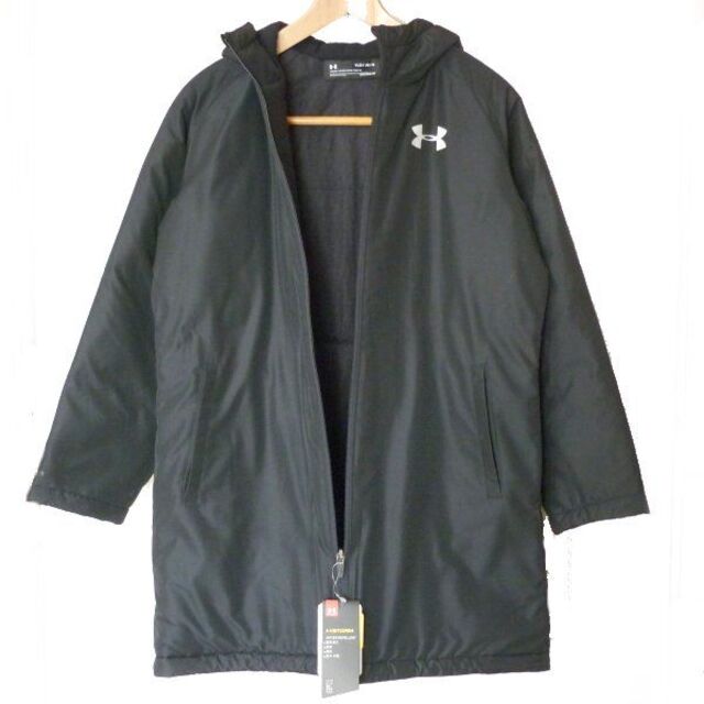 UNDER ARMOUR(アンダーアーマー)の定価12100円新品150cm(YLG)アンダーアーマー黒ベンチコート キッズ/ベビー/マタニティのキッズ服男の子用(90cm~)(コート)の商品写真