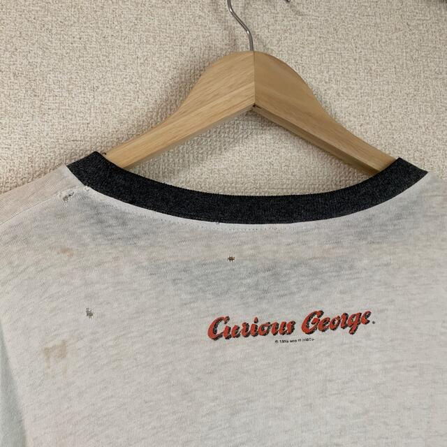 ART VINTAGE - ☆希少 90s☆おさるのジョージ vintageリンガーT ART VINTAGE - ☆希少 90s☆おさるのジョージ vintageリンガーT