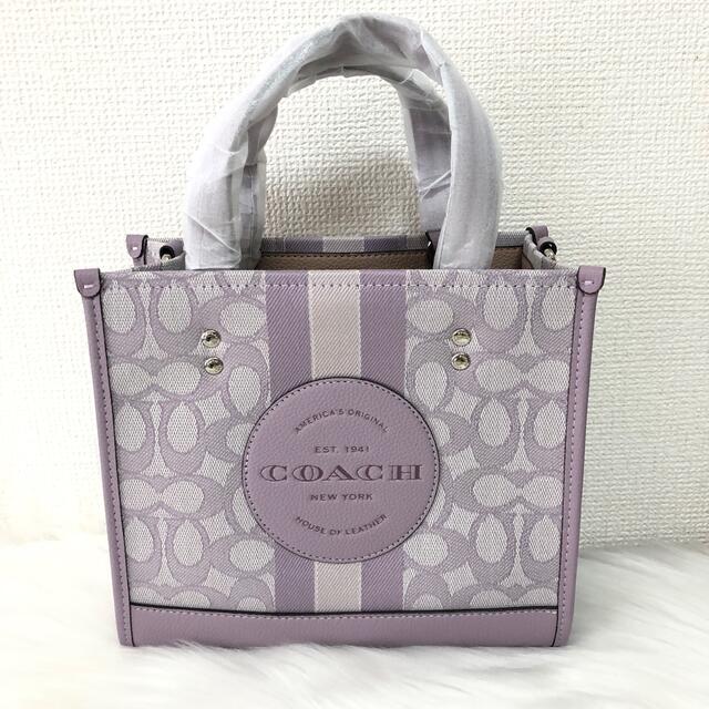 COACH❣️デンプシー トート 22  シグネチャー ジャカード　ライラック