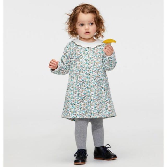 PETIT BATEAU(プチバトー)のスウェットプリントワンピース キッズ/ベビー/マタニティのベビー服(~85cm)(ワンピース)の商品写真