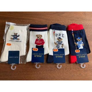 ポロラルフローレン(POLO RALPH LAUREN)の新品タグ付き ラルフローレン靴下4足19〜21㎝ ベア　アイスホッケークマ(靴下/タイツ)