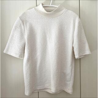 ザラ(ZARA)のZARA シンプル トップス Tシャツ ホワイト(Tシャツ(半袖/袖なし))