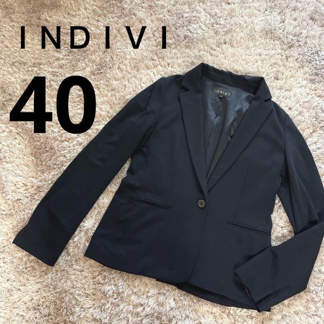 INDIVI - INDIVI 40 テーラードジャケット 美品 ネイビー 紺の通販 by