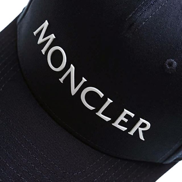 MONCLER 37 MONCLER ネイビー ロゴ ベースボールキャップ 男女兼用