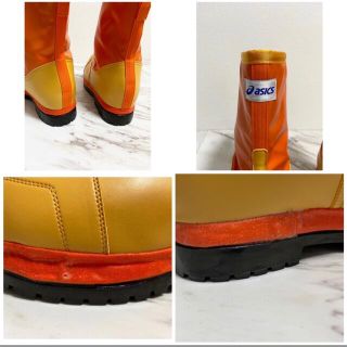 asics - 新品 asics ネオンオレンジ デザイン ラバー pvc レイン