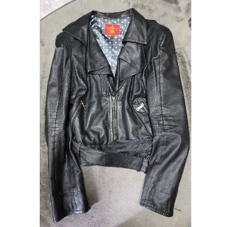 ヴィヴィアンウエストウッド(Vivienne Westwood)の【レア】ヴィヴィアンウエストウッド ライダースジャケット ラムレザー XL(ライダースジャケット)