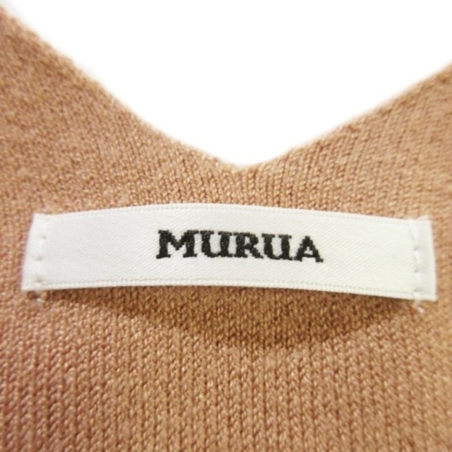 MURUA(ムルーア)のムルーア ニット セーター Vネック 七分袖 ハリ感 F ピンクベージュ レディースのトップス(ニット/セーター)の商品写真
