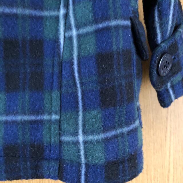 ダッフルコート　グリーン　チェック　80  キッズ/ベビー/マタニティのベビー服(~85cm)(ジャケット/コート)の商品写真