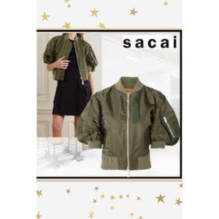 sacai サカイ　パフスリーブ　MA—1 半袖　ブルゾン　黒