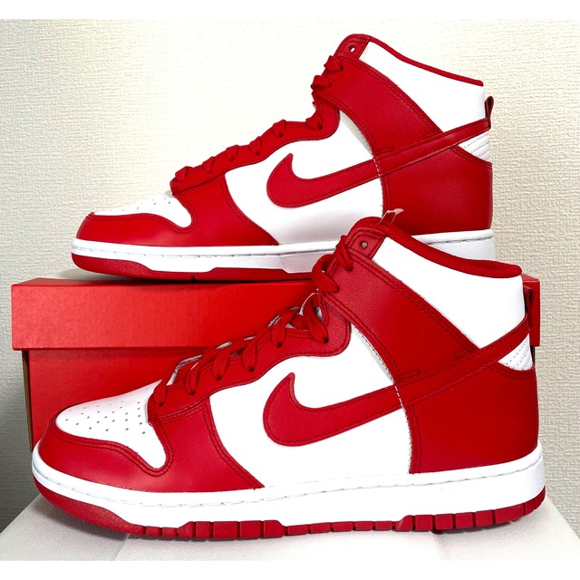 【新品未使用】Nike Dunk High White Red