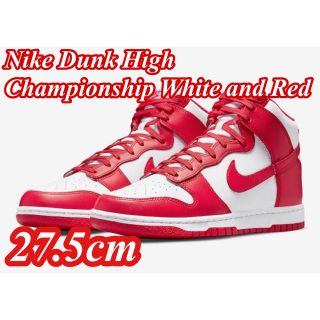 ナイキ(NIKE)の【新品未使用】Nike Dunk High White Red(スニーカー)