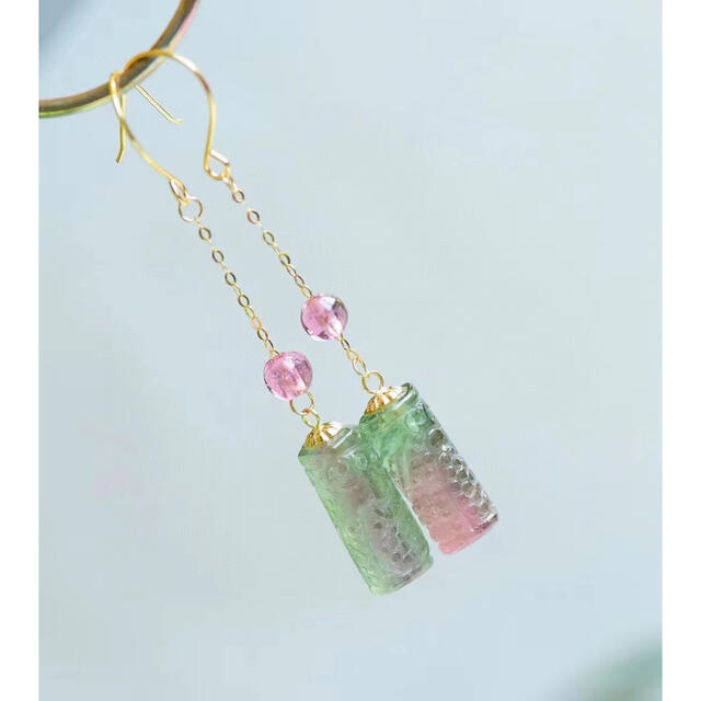 ⭐︎【高級】トルマリン ピアス k18 - ピアス