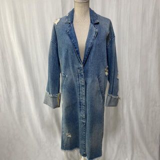 ザラ(ZARA)の【大人気完売品】ZARA Trafaluc denimwear ダメージ加工(チェスターコート)