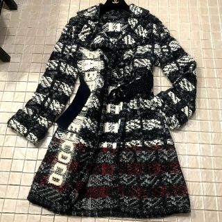 CHANEL☆シャネル☆ニットロングコート☆ベルト付き☆38