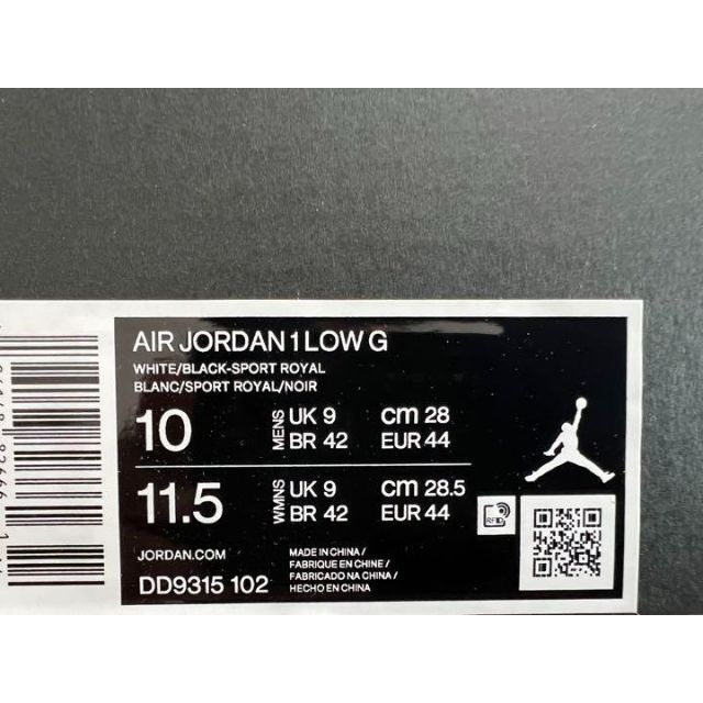 ナイキ エアジョーダン1 Low G ゴルフシューズ 28.0 NIKE AJ1 東京の