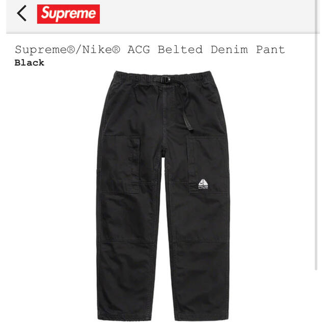 Supreme(シュプリーム)のSupreme/Nike ACG Belted Denim Pant black メンズのパンツ(ワークパンツ/カーゴパンツ)の商品写真