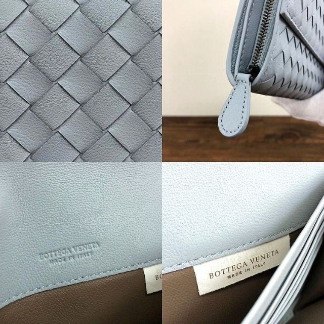 未使用品 BOTTEGAVENETA 長財布 水色