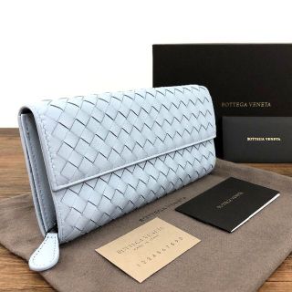 未使用品 BOTTEGAVENETA 長財布 水色 4