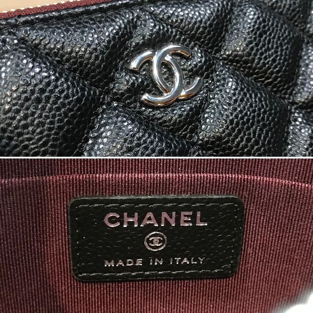 CHANEL(シャネル)の新品同様 シャネル ココマーク マトラッセ フラットポーチ ソフトキャビア 黒 レディースのファッション小物(ポーチ)の商品写真