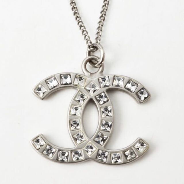 即日発送】 CHANEL - シルバー ラインストーン ネックレス/ペンダント