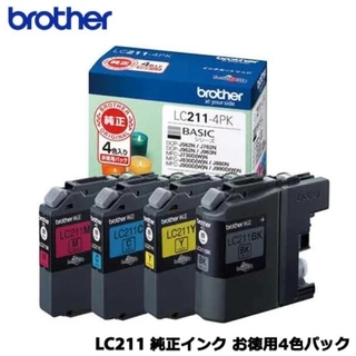 ブラザー(brother)のインクカートリッジ ブラザー　LC211-4PK brother 純正(オフィス用品一般)