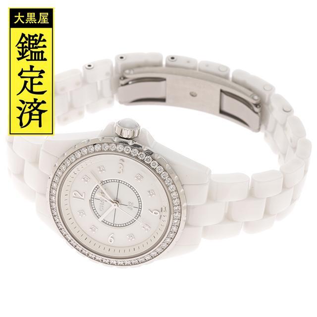 CHANEL - シャネル J12 ダイヤベゼル ホワイトセラミック CHANEL - シャネル J12 ダイヤベゼル ホワイトセラミック