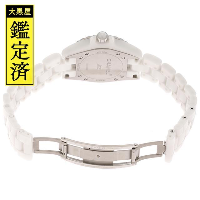 シャネル　J12　ダイヤベゼル　ホワイトセラミック　レディース　腕時計【433】