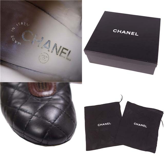 CHANEL(シャネル)のシャネル ブーツ ショートブーツ マトラッセ シューズ 35C ブラウン レディースの靴/シューズ(ブーツ)の商品写真