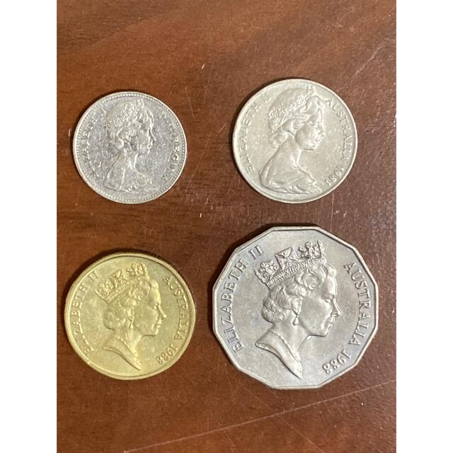 エリザベス女王 オーストラリア硬貨 ３種 カナダ硬貨 １種 ４枚セット