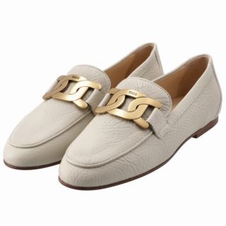 トッズ(TOD'S)のTOD`S シボレザー ローファー メタル フラットシューズ 靴(ローファー/革靴)