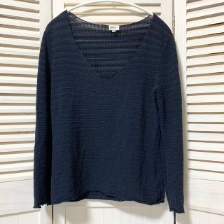 アルマーニ コレツィオーニ(ARMANI COLLEZIONI)のアルマーニ　コレツォーニ　ネイビー　カットソー　42(カットソー(長袖/七分))