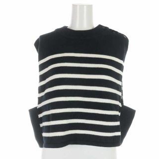 ハイク(HYKE)のハイク STRIPED SWEATER CROP TOP ニット セーター 紺(ニット/セーター)