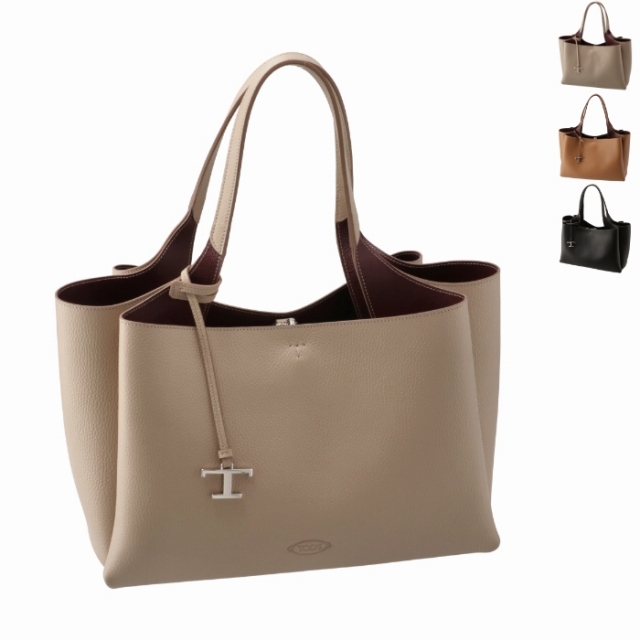 TOD'S - TOD'S トートバッグ レザー チャーム付き ミディアム TOD'S - TOD'S トートバッグ レザー チャーム付き ミディアム