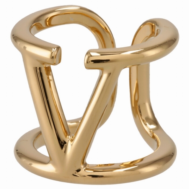 真鍮サイズVALENTINO GARAVANI メタル Ｖロゴ リング 指輪