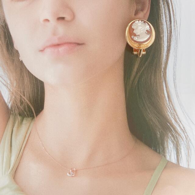 美品K18YG丁寧に彫られ た上質女性像カメオ☆イヤリング
