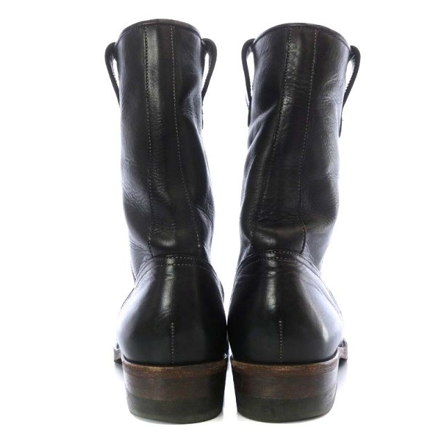 HYSTERIC GLAMOUR(ヒステリックグラマー)のヒステリックグラマー ペコスブーツ ショート レザー 8 26cm 黒 メンズの靴/シューズ(ブーツ)の商品写真