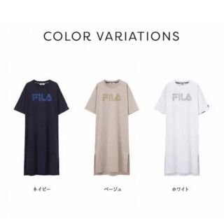 フィラ(FILA)のFILA ロゴテープTシャツワンピース(ロングワンピース/マキシワンピース)