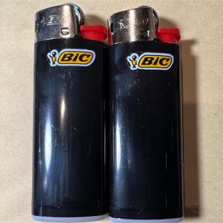 BIC mini ライター J25 ビック 2本セット ブラック(ストーブ/コンロ)