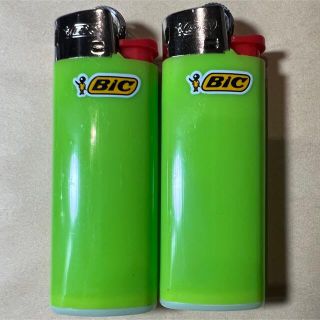 BIC mini ライター J25 ビック 2本セット グリーン(ストーブ/コンロ)