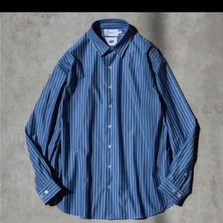 シュタイン(stein)の即完売 kanemasa ストライプシャツ ブルー  サイズ2(シャツ)