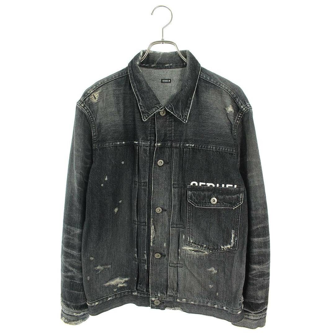 シークエル ×フラグメントデザイン/fragment design 22SS DENIM JACKET (SQ-22SS-JK-02) 1ポケットリペアダメージ加工デニムジャケット メンズ M