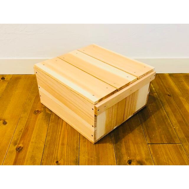 りんご箱 蓋付 角小箱 8箱 // 木箱 ストレージボックス ウッドボックス 