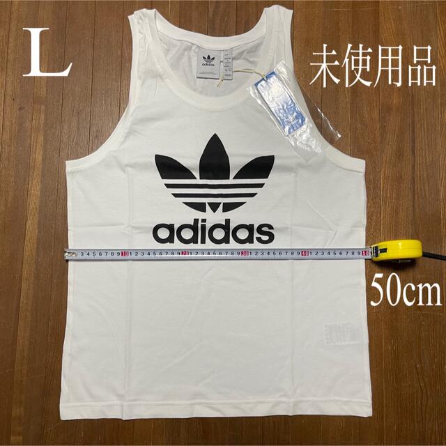 adidas(アディダス)のadidas人気胸ビッグロゴ未使用品タンクトップ(L) メンズのトップス(タンクトップ)の商品写真