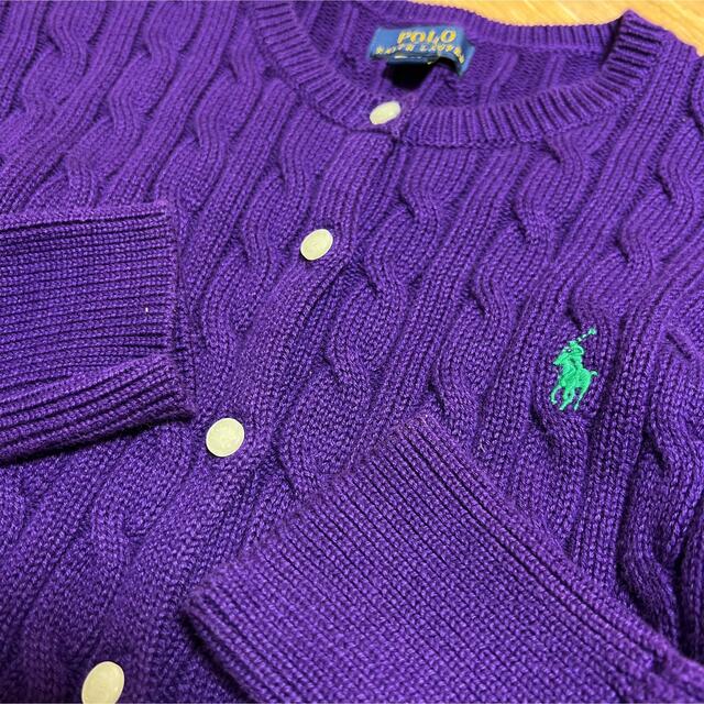 POLO RALPH LAUREN(ポロラルフローレン)のポロ ラルフローレン★裾フリル ケーブルニット カーディガン フィッシャーマン レディースのトップス(カーディガン)の商品写真