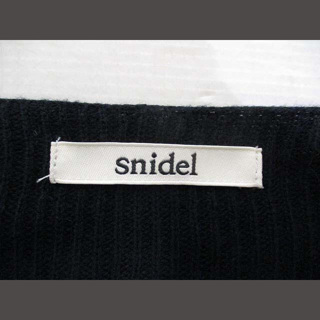 SNIDEL(スナイデル)のスナイデル snidel 長袖 ニット カーディガン F 黒 ブラック 裾リボン レディースのトップス(カーディガン)の商品写真