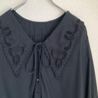 IENA●レース刺繍カラーロングスリーブブラウス